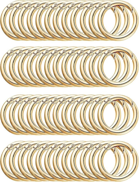 Light gold or silver round charm or key ring clasps x 2 pieces