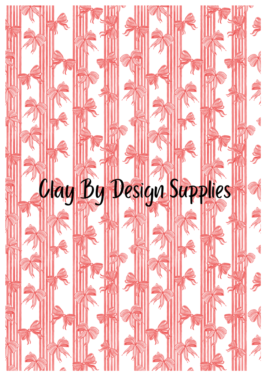 Simple Red Ribbon Pattern Red ribbon pattern Image transfer paper #84 – Clay By Design Aus