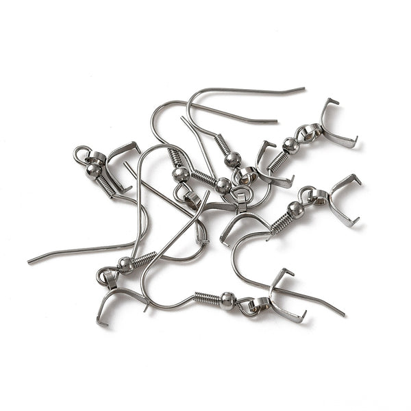 Stainless steel front facing hooks with pinch bails x 10 pieces