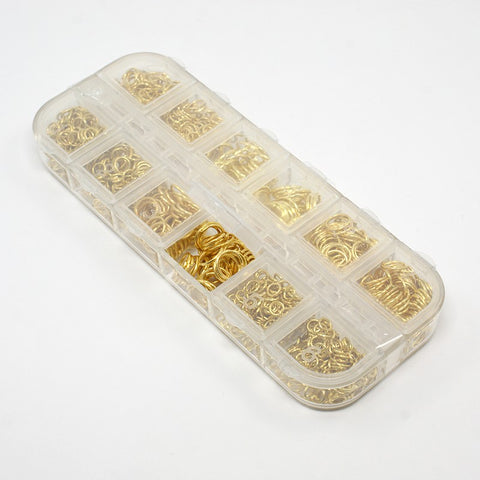 Bulk pack gold plated jump rings 600 pieces.