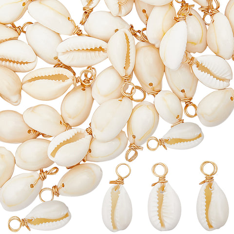 Cowrie shell charms x 8
