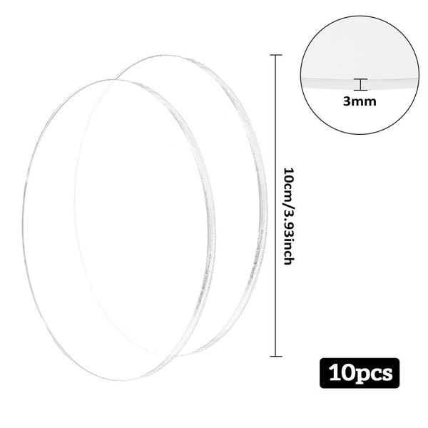 Acrylic clear round disc - 10cm