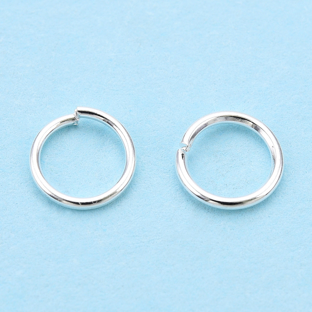 Bright silver plated jump ring bulk pack - 6mm x 100 pieces