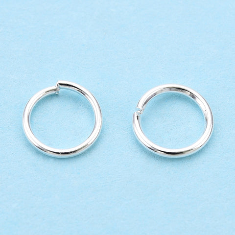 Bright silver plated jump ring bulk pack - 6mm x 100 pieces