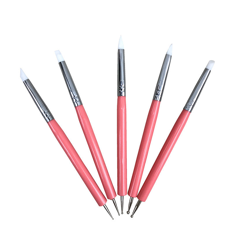 Coral pink double ended polymer clay tools x pack of 5