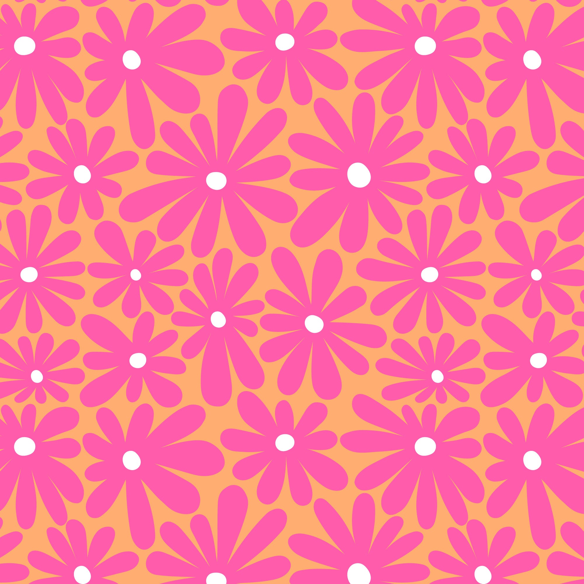 Pink & Orange Flower fun water transfer paper