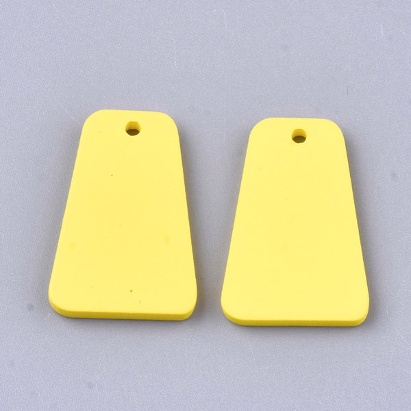 Yellow trapeziod acrylic charms