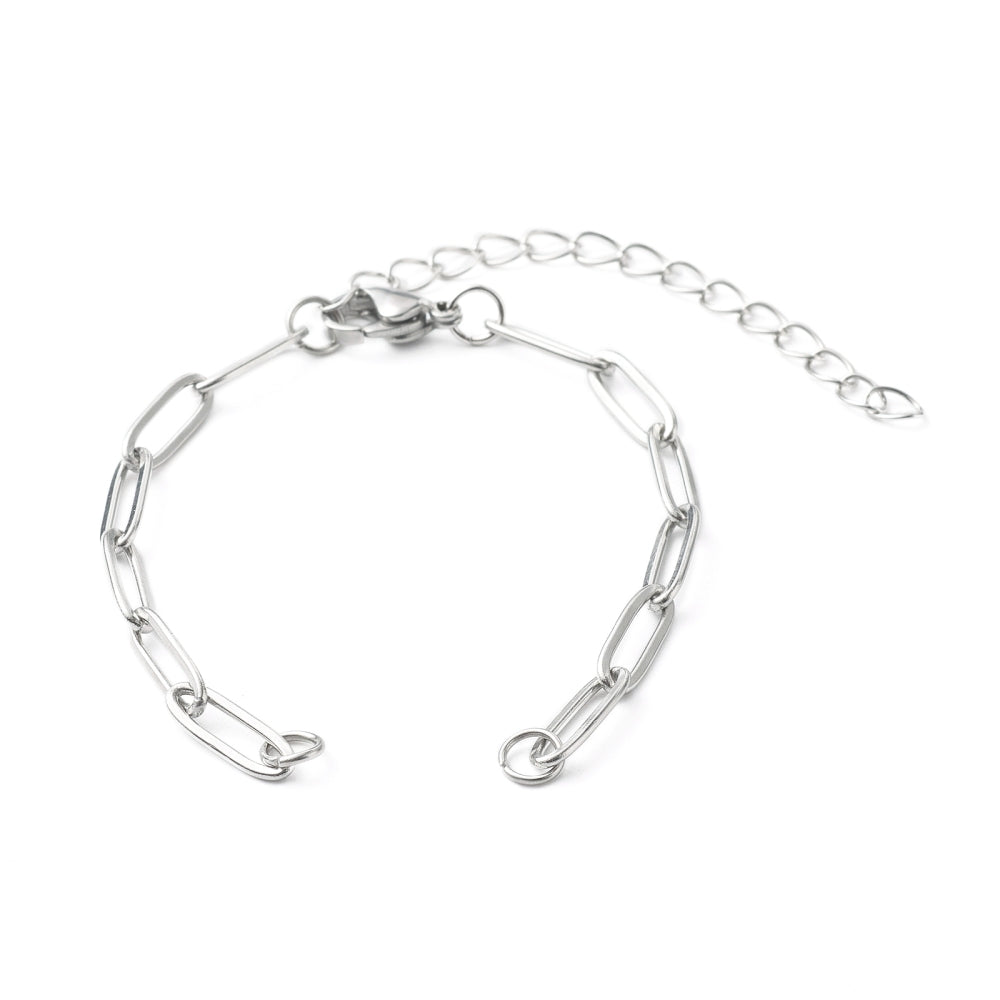 Gold plated Stainless steel plated open ended bracelet chunky links  x 1