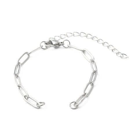 Gold plated Stainless steel plated open ended bracelet chunky links  x 1