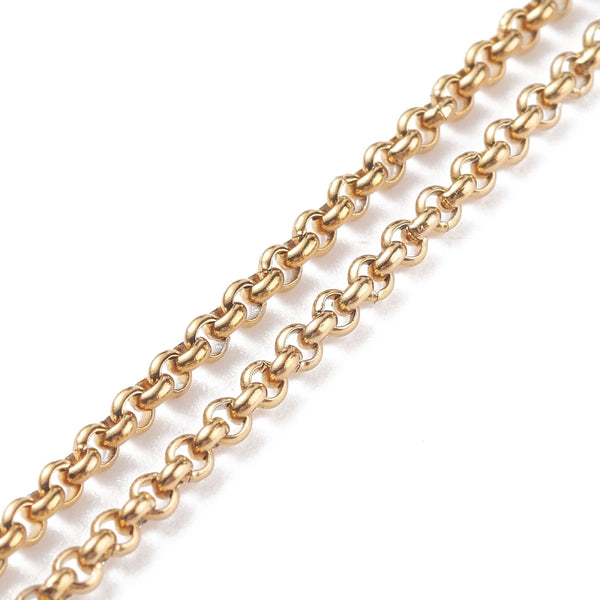 64cm Gold plated Stainless steel Slider necklace - 1 piece