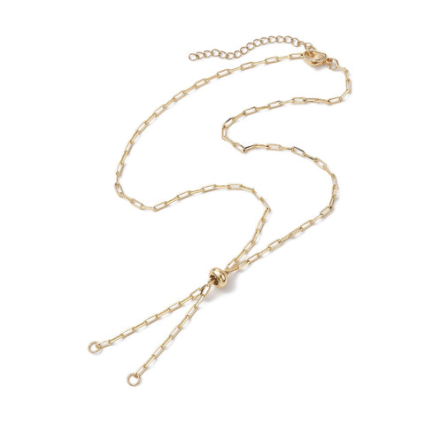52cm Slider open ended gold plated stainless steel necklace  x 1 piece