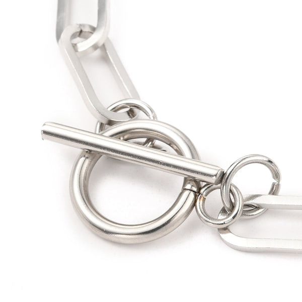 Stainless steel plated belcher bracelet chunky links  x 1