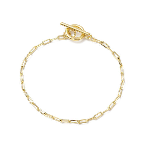 Gold plated stainless steel paperclip bracelet x 1 piece