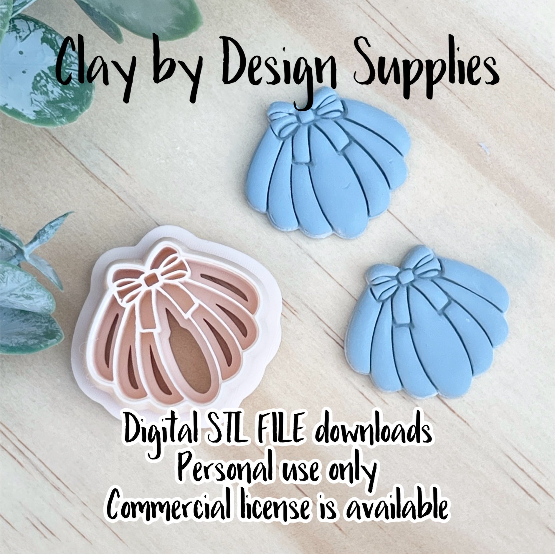 Shell bow cutter STL Digital file only – Clay By Design Aus