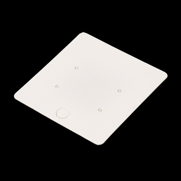 White Blank stud earring cards with holes square 6cm x 6cm x 25 pieces