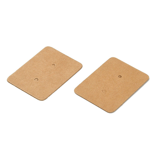 Brown Blank stud earring cards with holes x 50 pieces  - SMALL 2.5CM X 3.5CM