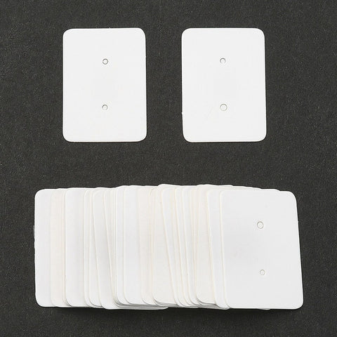 White Blank stud earring cards with holes x 50 pieces  - SMALL 2.5CM X 3.5CM (Copy)