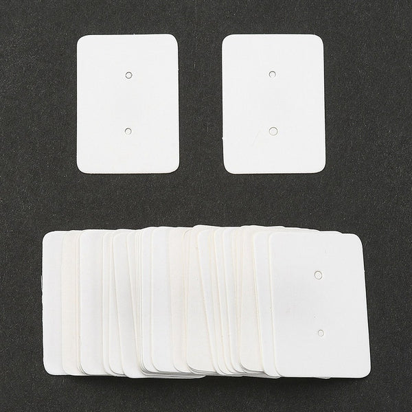 White Blank earring cards with holes x 50 pieces  - SMALL 2.5CM X 3.5CM