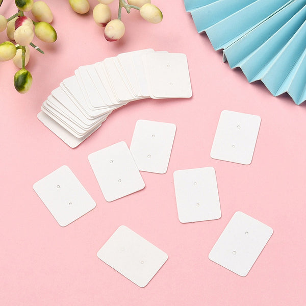 White Blank earring cards with holes x 50 pieces  - SMALL 2.5CM X 3.5CM