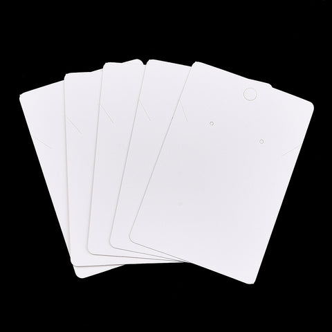 White Blank earring cards with holes x 50 pieces