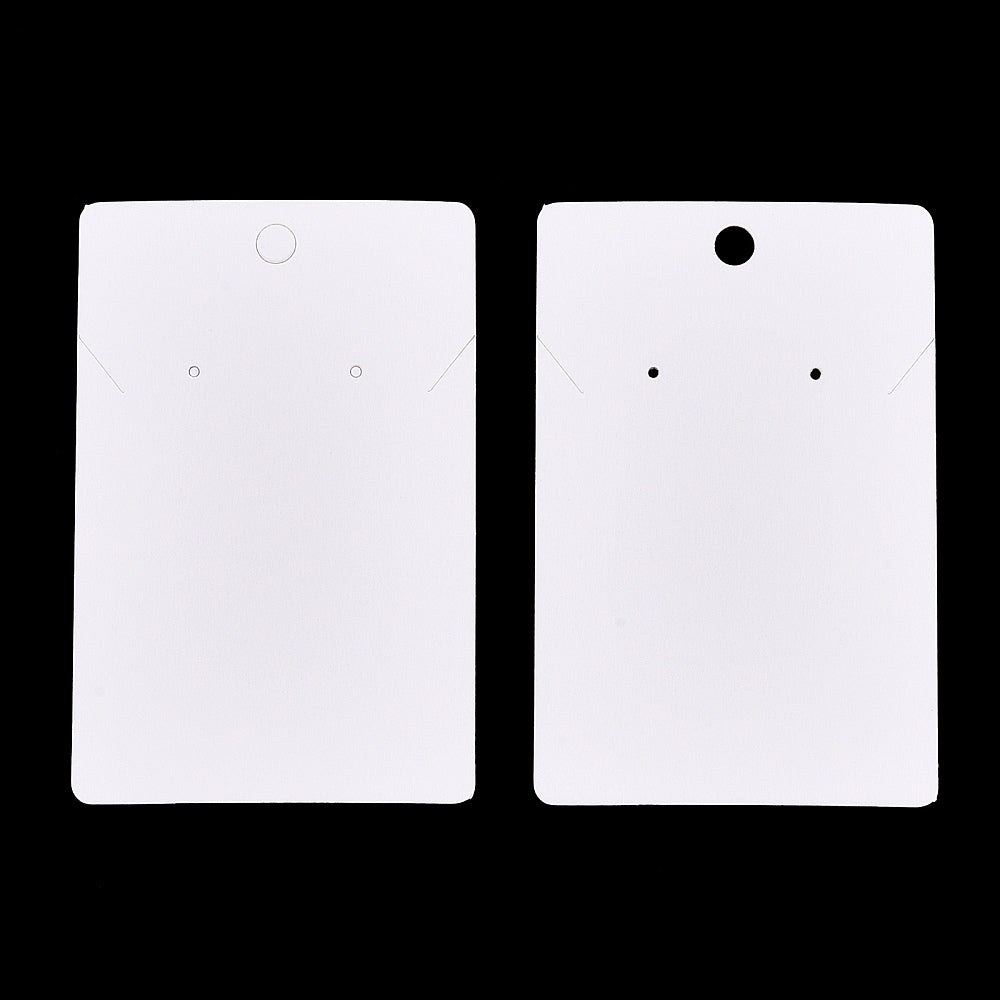 White Blank earring cards with holes x 50 pieces Clay By Design Aus