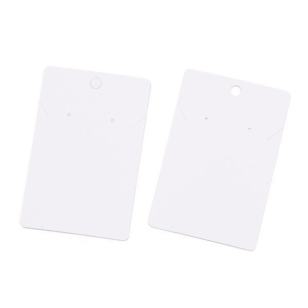 White Blank earring cards with holes x 50 pieces