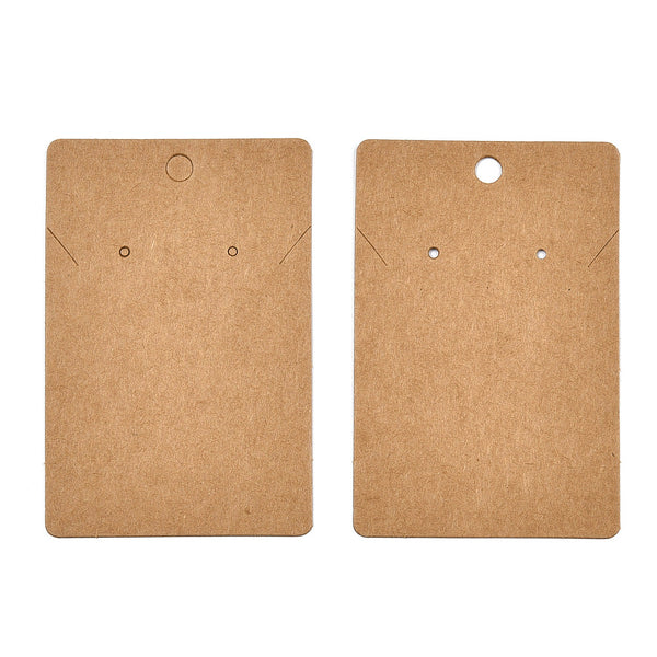Brown Blank earring cards with holes x 50 pieces
