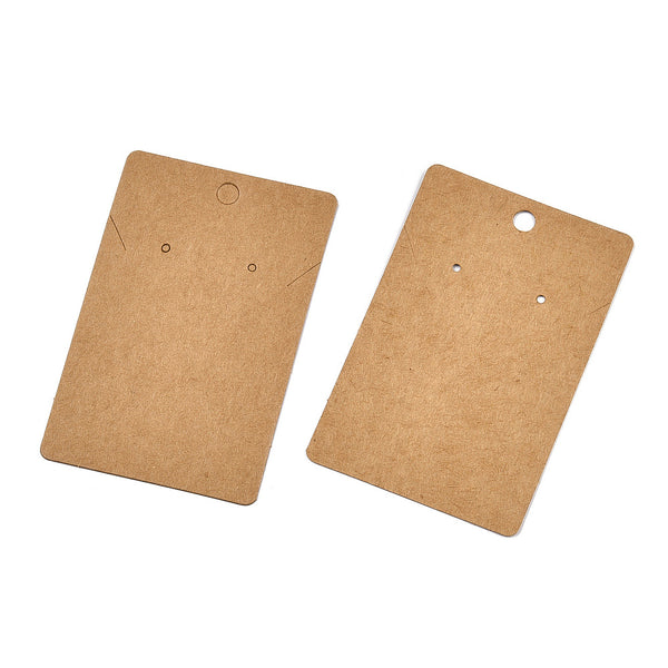 Brown Blank earring cards with holes x 50 pieces
