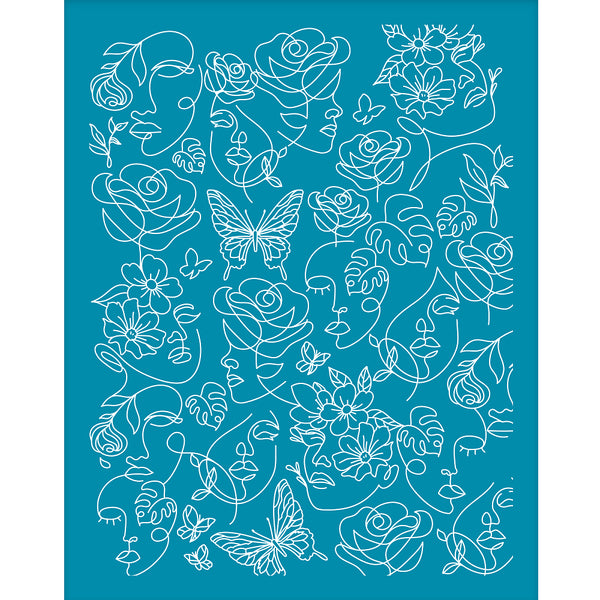 Floral silhouette print print silkscreens