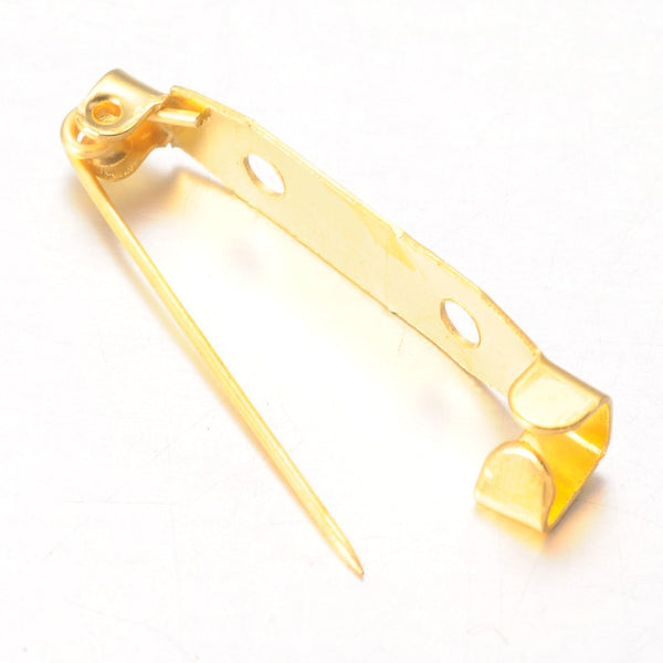 Gold plated iron brooch clip 3cm x 10 pieces