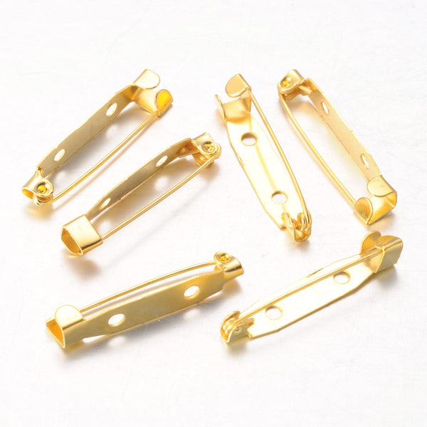 Gold plated iron brooch clip 3cm x 10 pieces