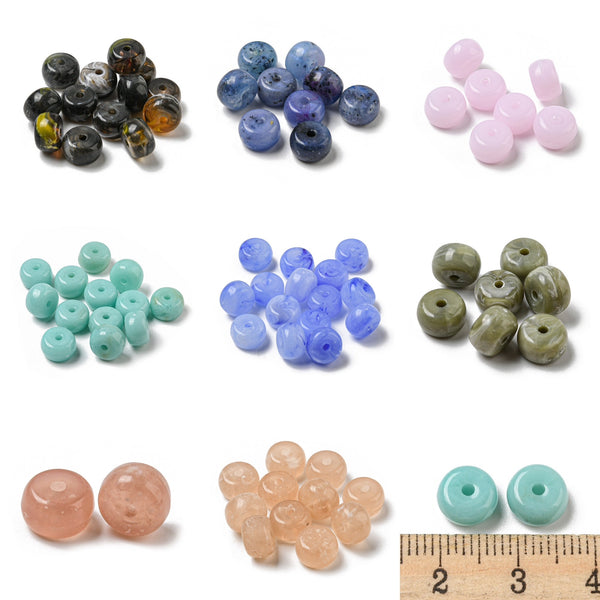Acrylic opaque beads x 10