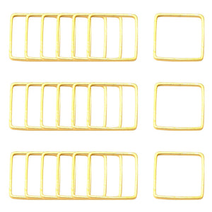 Yellow gold plated square charms x 10