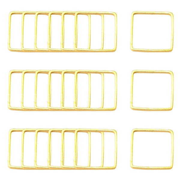 Yellow gold plated square charms x 10