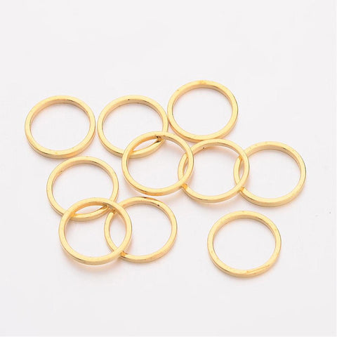 Bright gold plated 1cm circle charm connector x 20 pieces