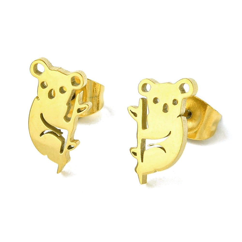 Koala gold plated stainless steel stud add ons - 1 pair (Copy)