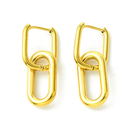 Huggie link hoops 18K gold plated x 2 pieces