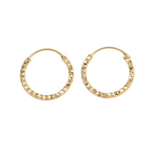 Round textured genuine 24K gold plated stud tops x 6