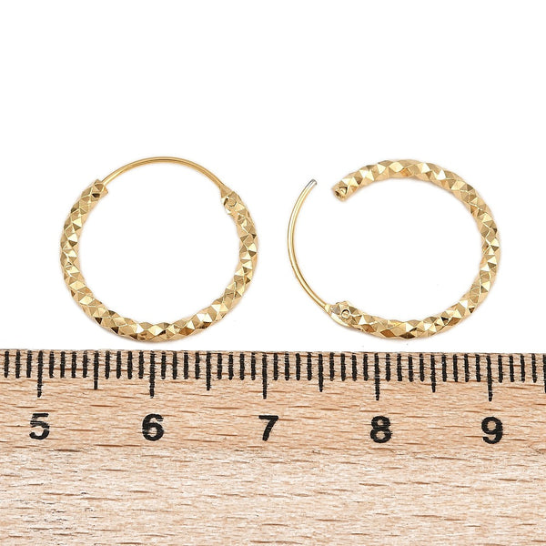 Round textured genuine 24K gold plated stud tops x 6