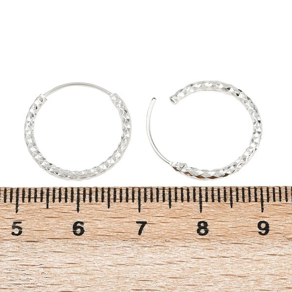 Round textured 925 sterling silver plated stud tops x 6