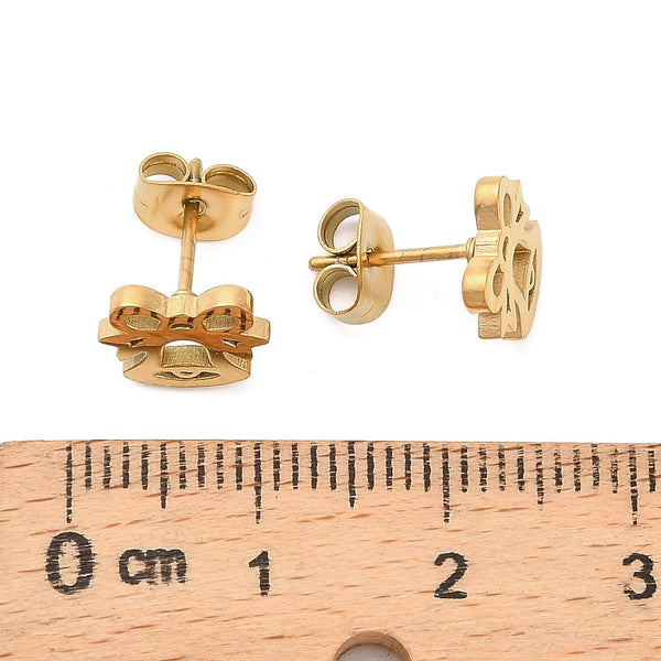 Christmas Bell stainless steel stud add ons - 1 pair