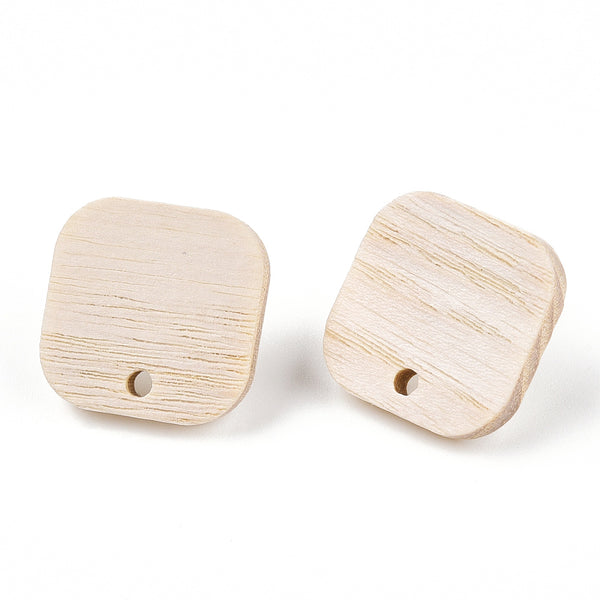 Ash wood square stud tops with stainless steel posts x 6 pieces