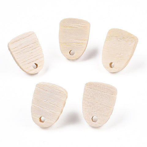 Ash wood stud tops with stainless steel posts x 6 pieces