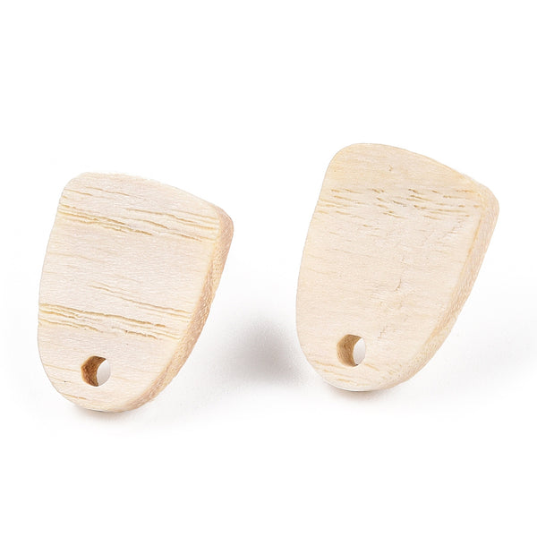 Ash wood stud tops with stainless steel posts x 6 pieces