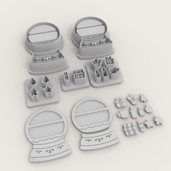 Snow globe bookcase cutter set