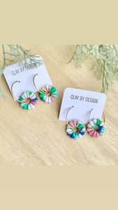 Coloured flower hoops