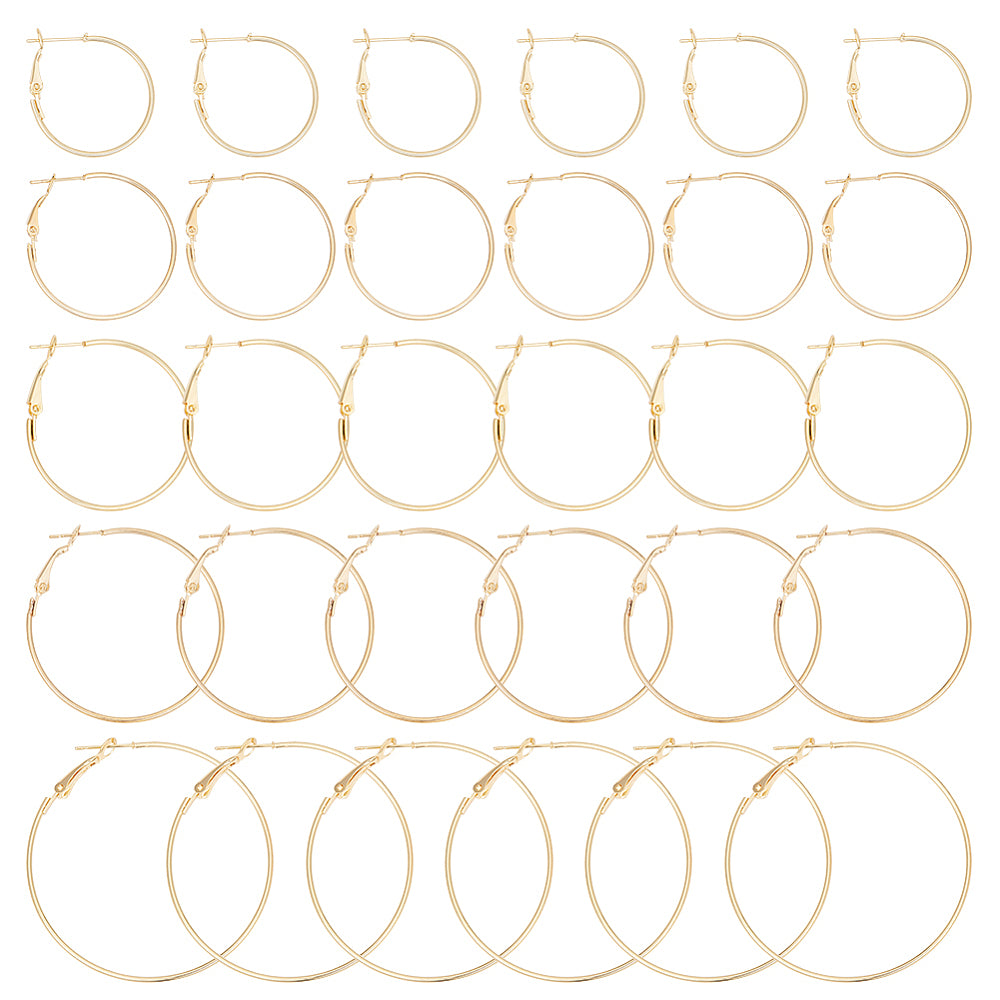 Mix pack genuine 18K gold plated hoops - 30 pieces