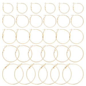 Mix pack genuine 18K gold plated hoops - 30 pieces