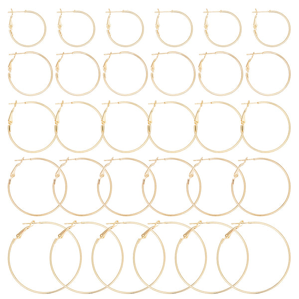 Mix pack genuine 18K gold plated hoops - 30 pieces