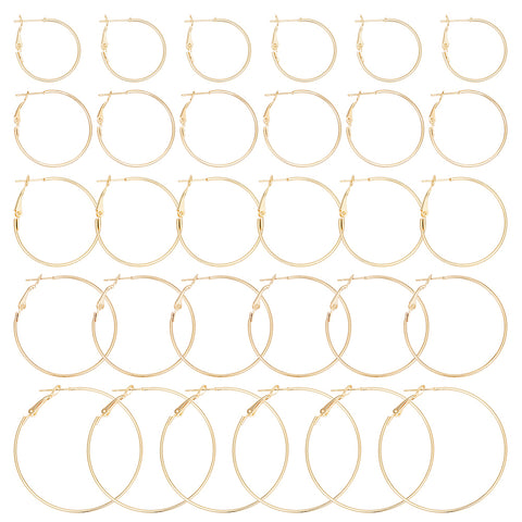 Mix pack genuine 18K gold plated hoops - 30 pieces